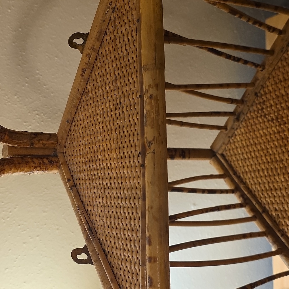 Natural Brown Woven Corner Wall Shelf - Picture 4 of 7